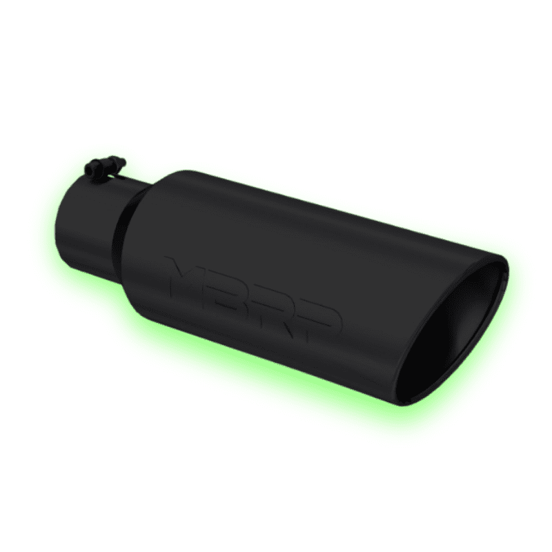 Untitled design (65) 4" Inlet Exhaust Tip (T5130BLK) Black Coated T304 Stainless Steel, Single Wall, Rolled End - Image 1