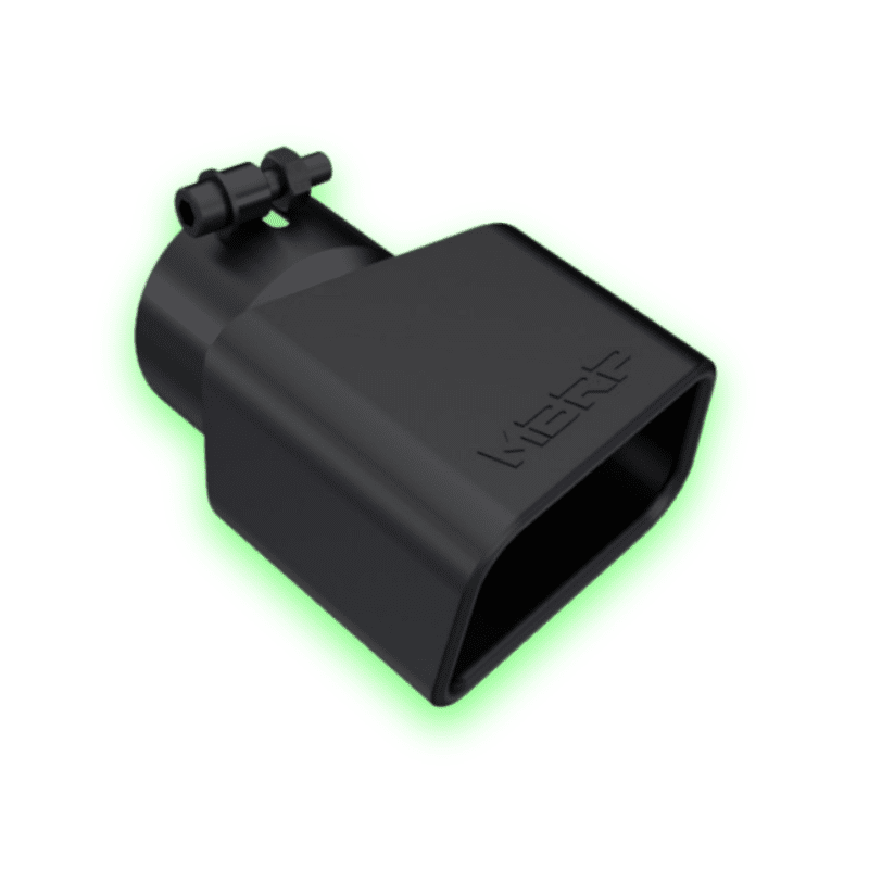 Untitled design (66) MBRP 3" Inlet Tip (T5120BLK), Single Wall, Rectangle Angled Cut, T304 Stainless Steel, Black Coated - Image 1