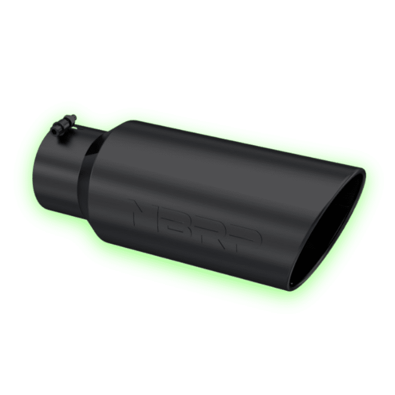 Untitled design (69) MBRP 5" Inlet (T5127BLK), Single Wall, Rolled Angle Cut, Black Coated, T304 Stainless Steel - Image 1