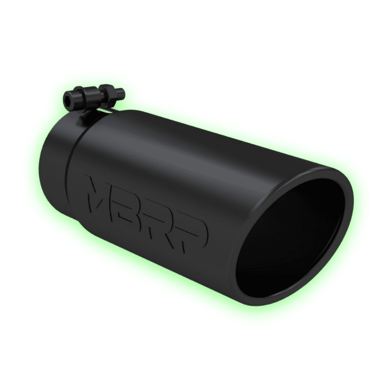 Untitled design (72) MBRP 3.5" Inlet Exhaust Tip (T5112BLK), Single Wall, Rolled Angle, Black Coated, T304 Stainless Steel - Image 1