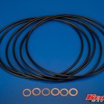 KM Cummins 5.9L seal kit with –158 O-rings and M8 copper crush washers for 12-valve engines