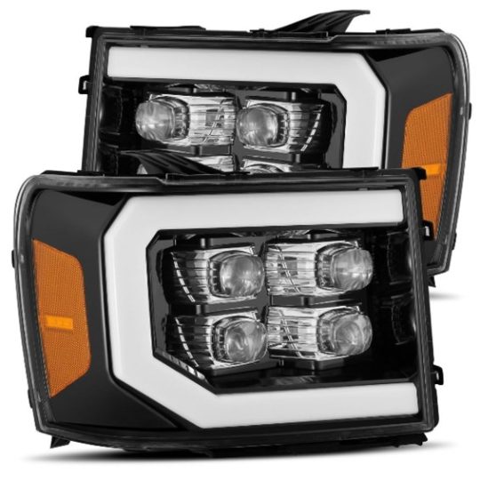 AlphaRex NOVA Headlights 880608 Duramax 2007 2013 LED projector Jet Black
