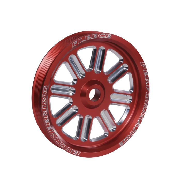 img_0066_crop_1_1_1 Fleece Red Dual Pump Spoke Pulley (FPE-34211-RED-SPK) for 2003-2018 Cummins 5.9L / 6.7L - Image 1