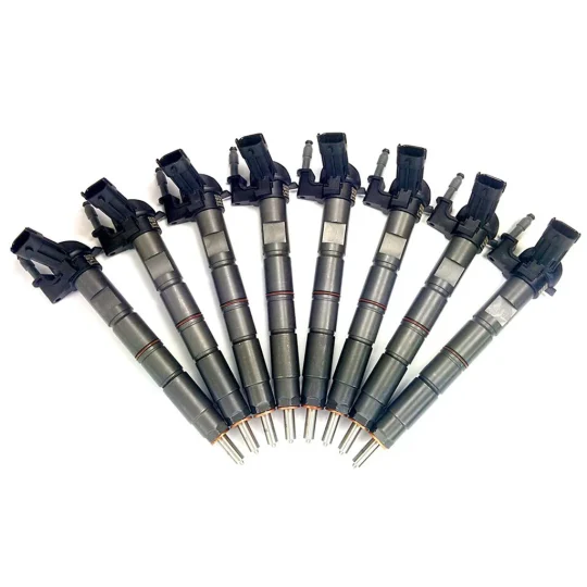 Duramax 2011-2016 LML 6.6L 60% over injector set for 800+ RWHP with SAC style nozzles, brand new no core charge injectors for high horsepower builds.