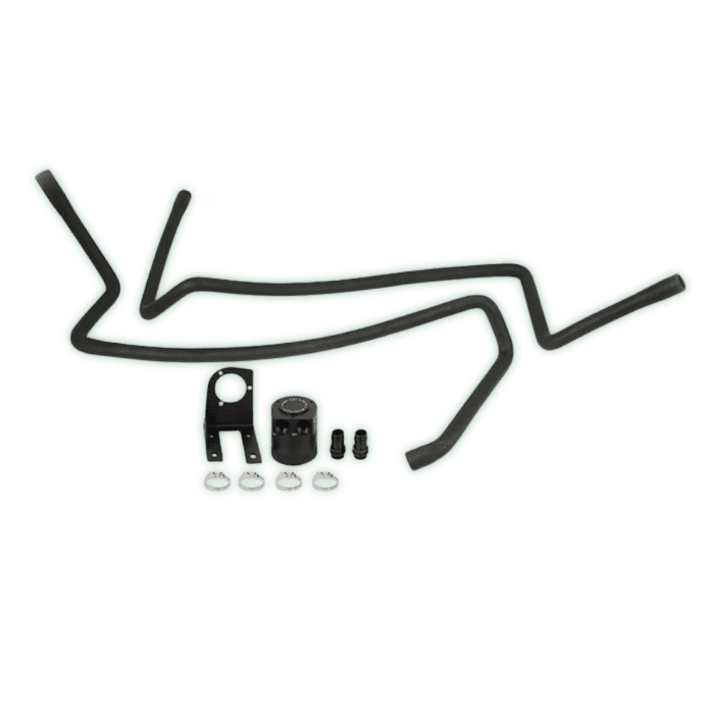 mmbcc-f2d-03_glow Mishimoto 6.0L Baffled Oil Catch Can Kit (MMBCC-F2D-03BE) fits 2003-2007 Powerstroke 6.0L - Image 1